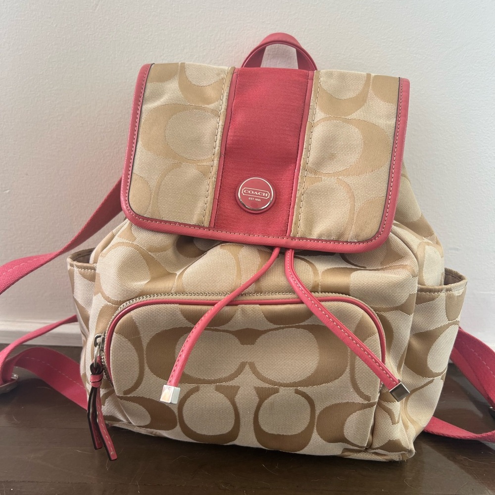 Coach tan backpack